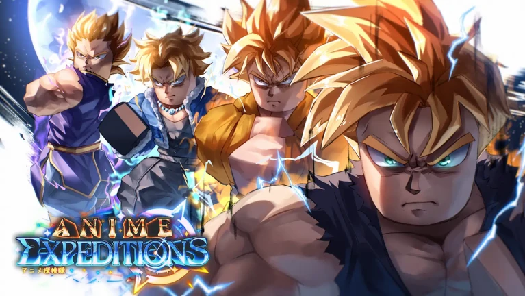 Anime Expeditions promotional art showing a team of anime-inspired fighters